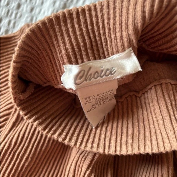 Choices Tan Ribbed Knit Top - Picture 2 of 2